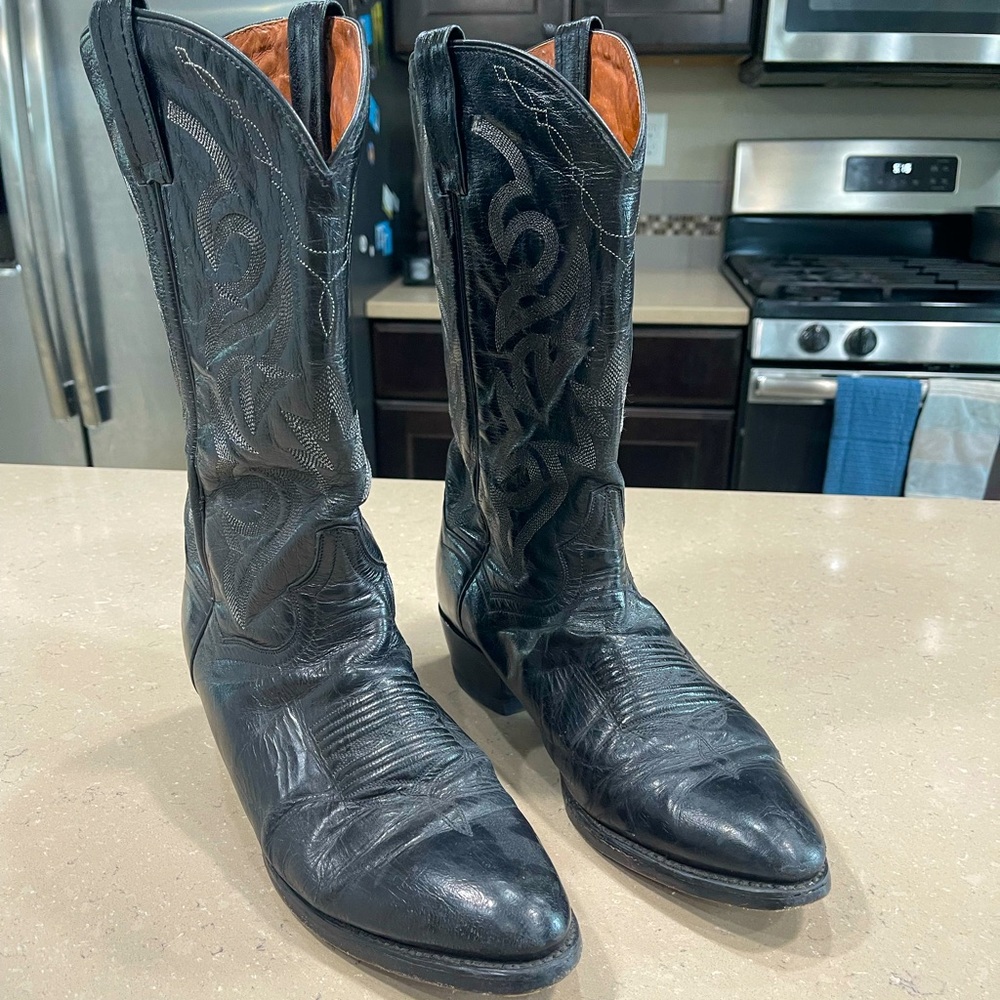 Dan Post Cowboy boots mens size 10 black leather Z2